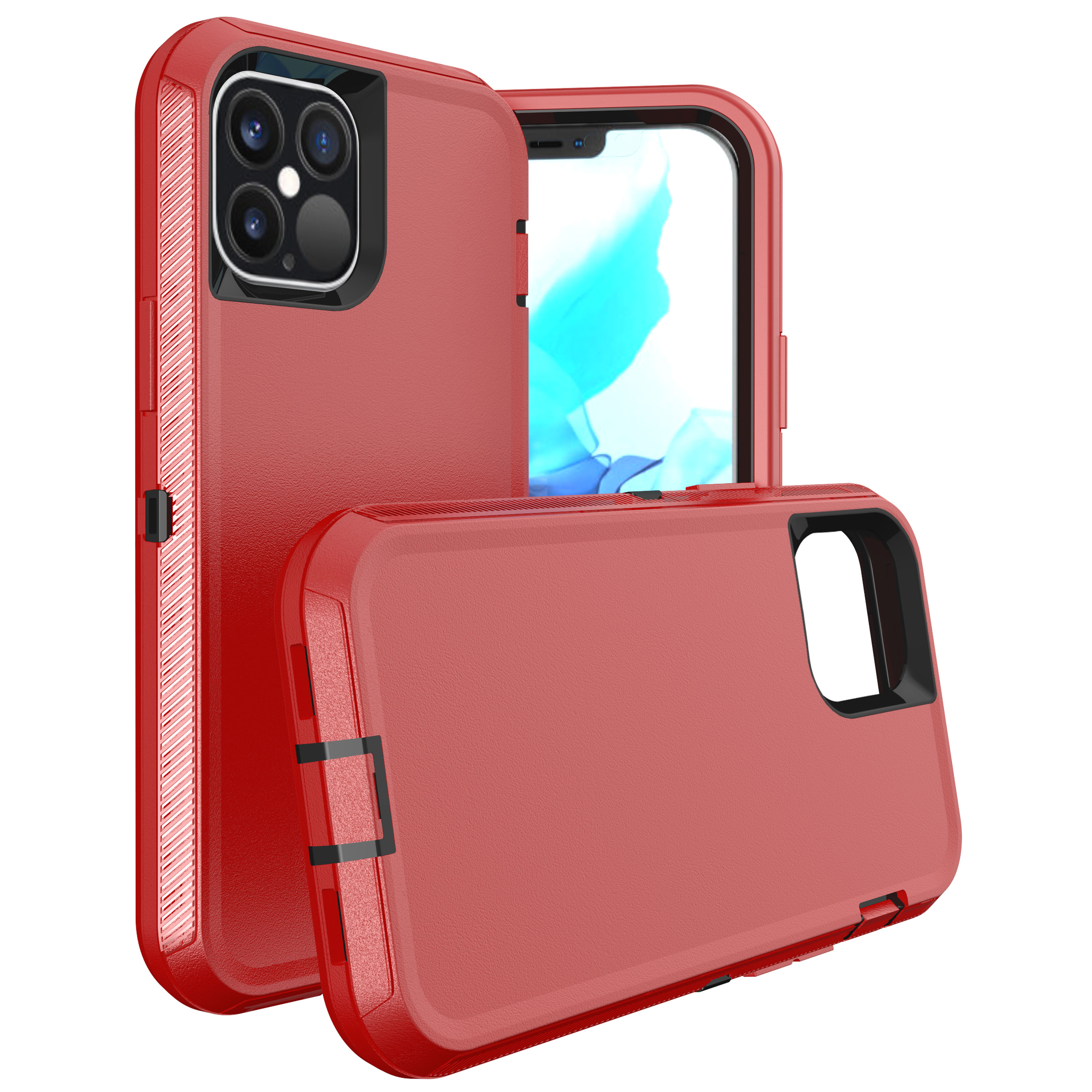 Armor Robot Case for iPHONE 12 Mini 5.4 (Red - Black)